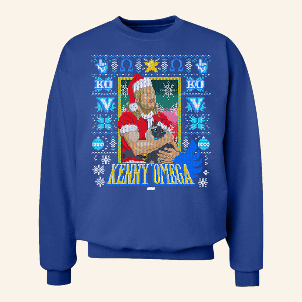 AEW Merch Kenny Omega Crewneck Purrfect Christmas Holiday Sweatshirt Dad Christmas Gifts - Lilybirchmarket