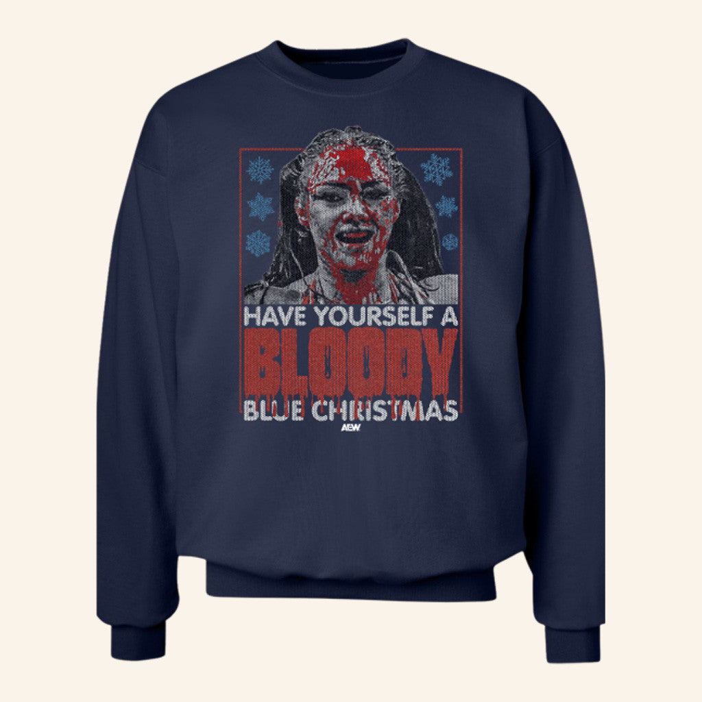 AEW Merch Skye Blue Crewneck Bloody Christmas Holiday Sweatshirt Xmas Gifts For Her - Lilybirchmarket