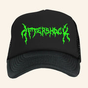 Aftershock Merch Aftershock Flo Metal Logo Trucker Hat Music Lover Gifts For Him - Lilybirchmarket