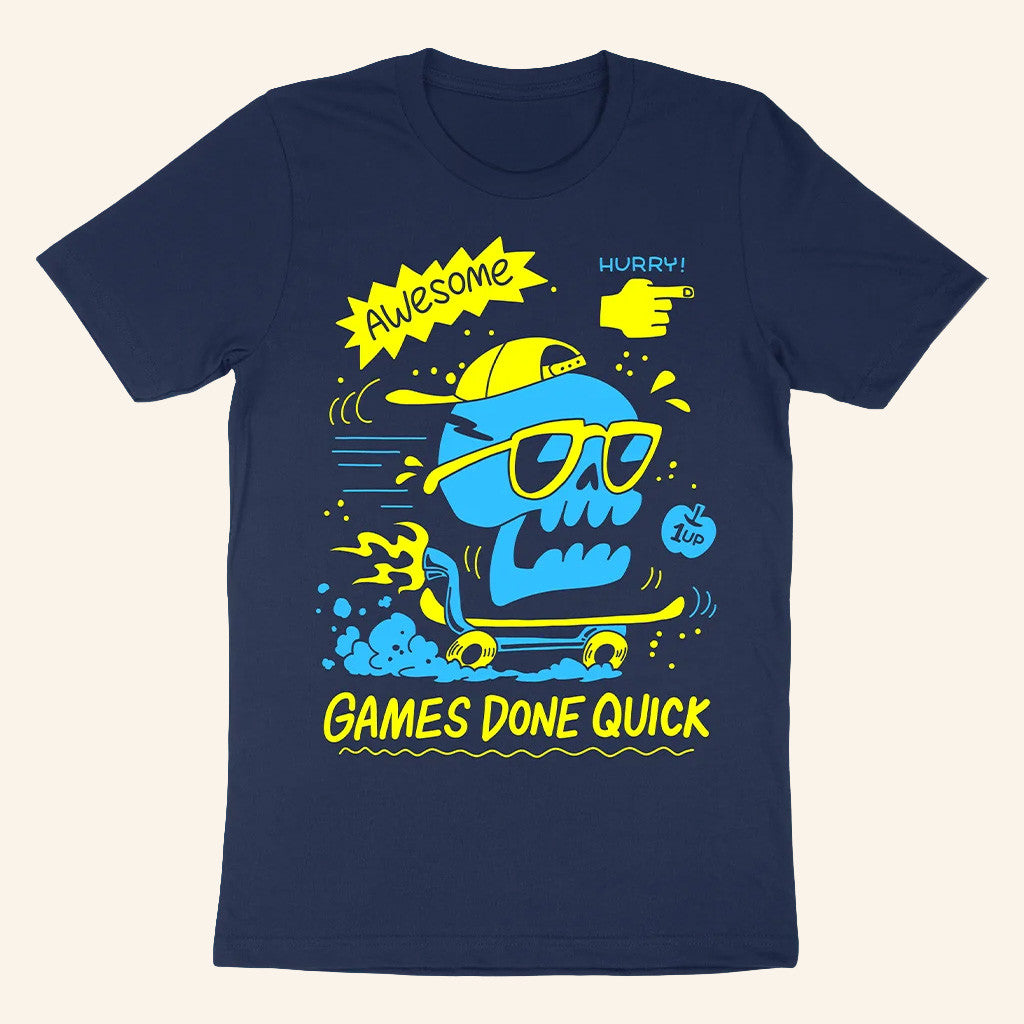 AGDQ Merch Games Done Quick Skater Skull T-Shirt Gifts For Husband - Lily Birch Market