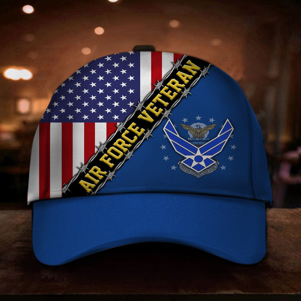 Air Force Veteran Hat With American Flag Proud Veteran Patriot Merch - Lilybirchmarket