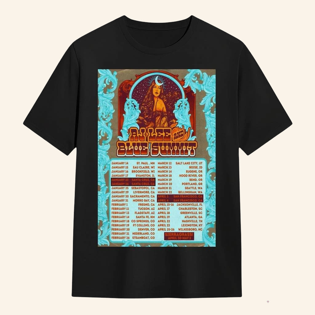 AJ Lee And Blue Summit 2026 Tour T-Shirt AJ Lee And Blue Summit Merch Gifts For Band Lovers - Lily Birch Market
