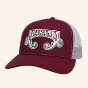Alabama Merch Tour 2025 Alabama Maroon and White Embroidered Trucker Hat Friends Gifts - Lilybirchmarket