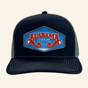 Alabama Merch Tour 2025 Alabama Navy And Grey Live In Concert Trucker Hat Embroidered - Lilybirchmarket