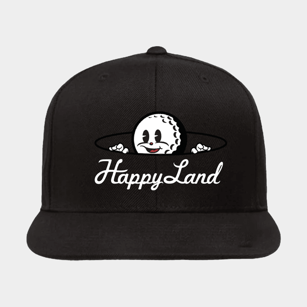 Alamo Drafthouse Merch HappyLand Black Twill Snapback Hat Embroidered Gifts For Son - Lilybirchmarket