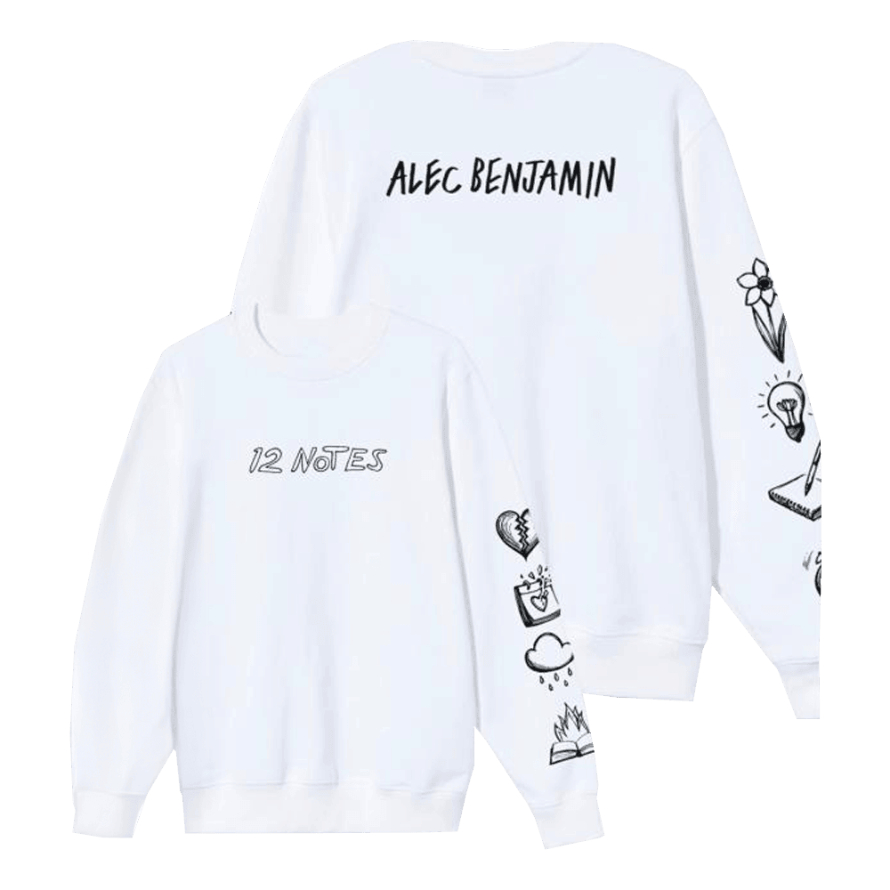 Alec Benjamin Merch 12 Notes Tour Crewneck Sweatshirt Music Lover Gift Ideas For Him - Lilybirchmarket