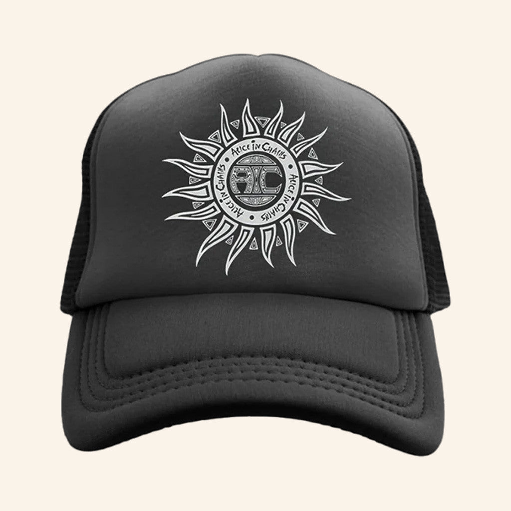 Alice In Chains Merch Sun Logo Black Trucker Hat Christmas Gifts For Husband - Lilybirchmarket