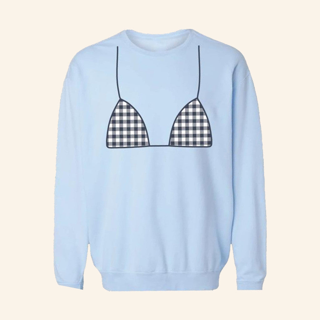 Allie Rose Co Merch Blue Gingham Sweatshirt Gifts For Wife - Lilybirchmarket