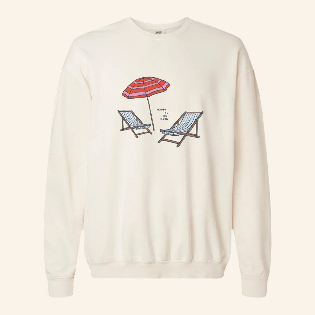 Allie Rose Co Merch Happy To Be Here Sweatshirt Summer Gifts For Him Her - Lilybirchmarket