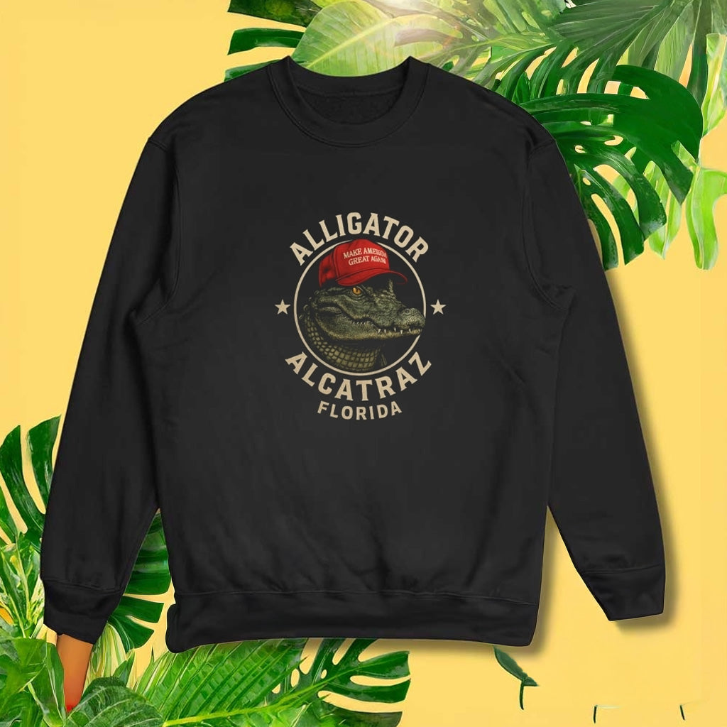 Alligator Alcatraz Sweatshirt For Trump Supporters MAGA Patriotic Sweatshirt Gifts For Dad - Lilybirchmarket