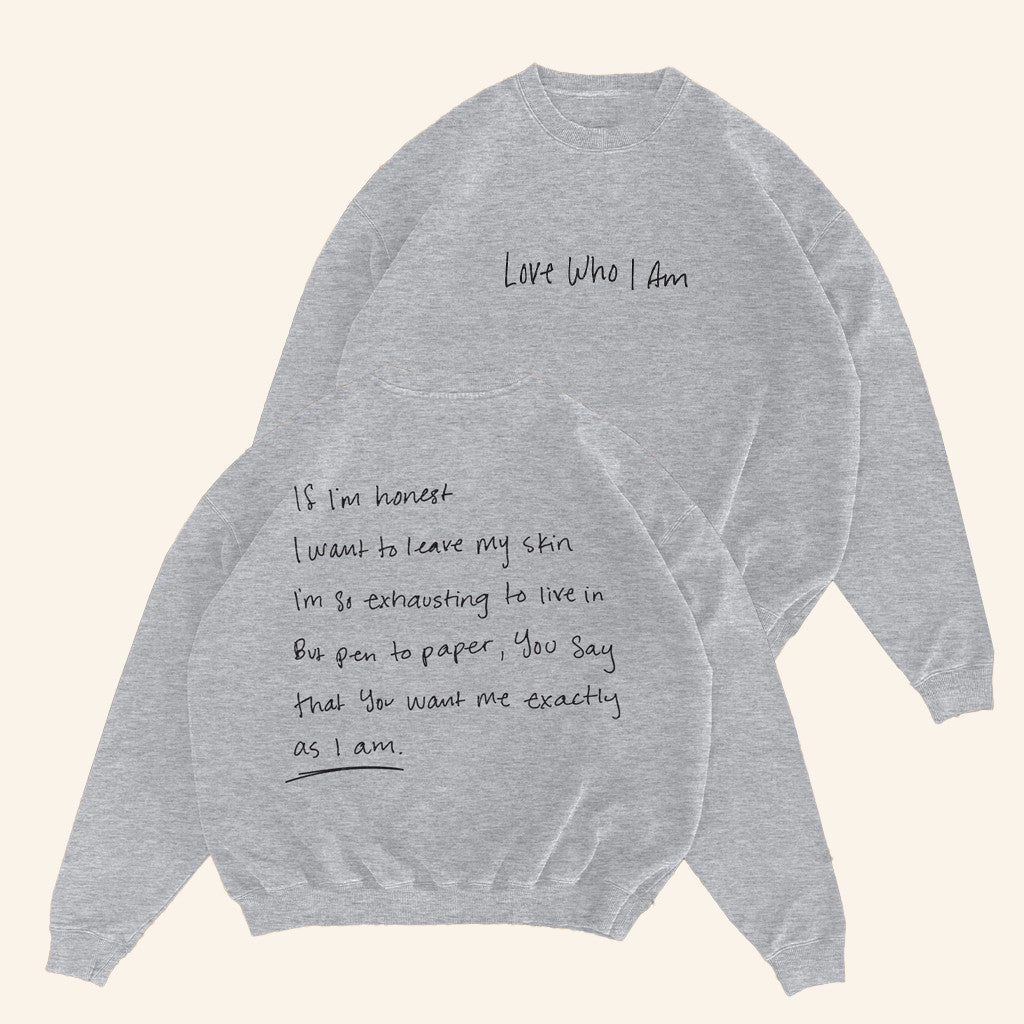 Allison Eide Merch Handwritten Love Who I Am Sweatshirt Cool Gifts For Music Lovers - Lilybirchmarket