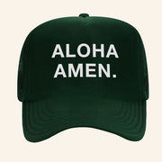 Aloha and Amen Merch Aloha Amen Trucker Hat Gift Ideas For Husband - Lilybirchmarket