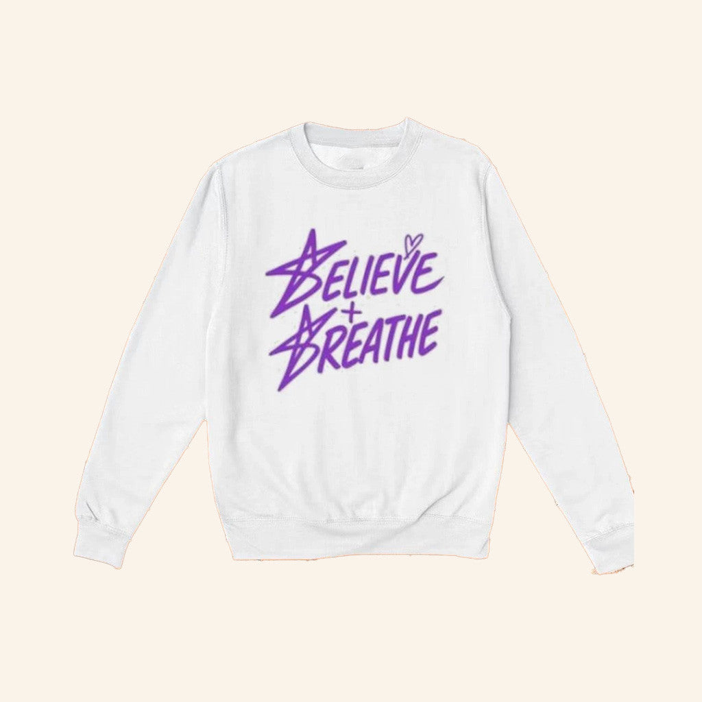 Amber Glenn Merch Believe Breathe Crewnecks Sweatshirt Gifts For Boyfriend - Lilybirchmarket