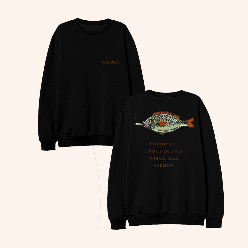 Amble Merch Smoking Fish Catch The Salmon Sweatshirt Christmas Gifts For Guys - Lilybirchmarket