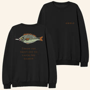 Amble Merch Smoking Fish Catch The Salmon Sweatshirt Cool Gifts For Music Lovers - Lilybirchmarket