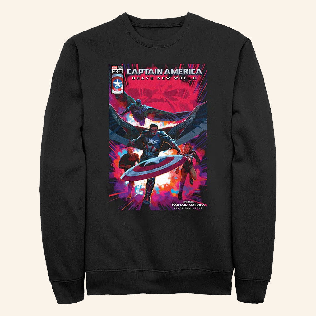 AMC Theatres Merch Captain America Brave New World Team Crewneck Sweatshirt Him Gifts - Lilybirchmarket