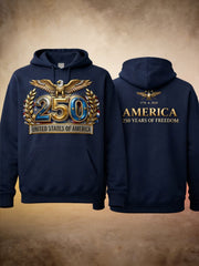 America 250 Years Of Freedom Hoodie 1776 2026 US Patriot Clothing Gifts For Boyfriend - Lilybirchmarket