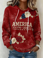 America 250th Anniversary 1776 2026 Hoodie Floral Patriot Clothing Store Gifts For Her - Lilybirchmarket