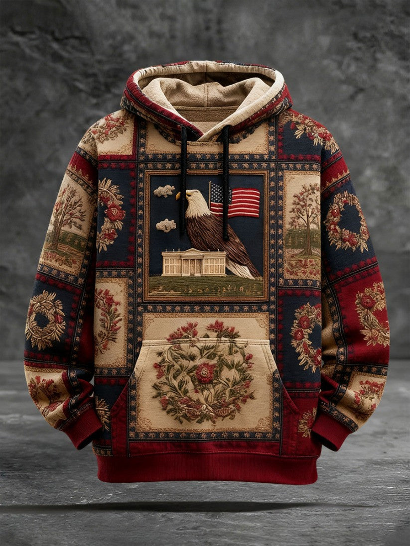 America 250th Anniversary Hoodie Eagle And White House Patriotic Apparel 4Th Of July Gifts - Lilybirchmarket