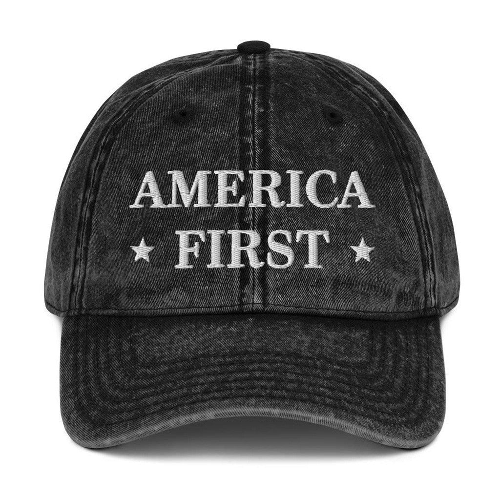 America First Hat Embroidered Patriotic Hat Best Gifts For Dad - Lilybirchmarket