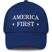 America First Hat Embroidered Royal Patriotic Hat Best Gifts For Husband - Lilybirchmarket