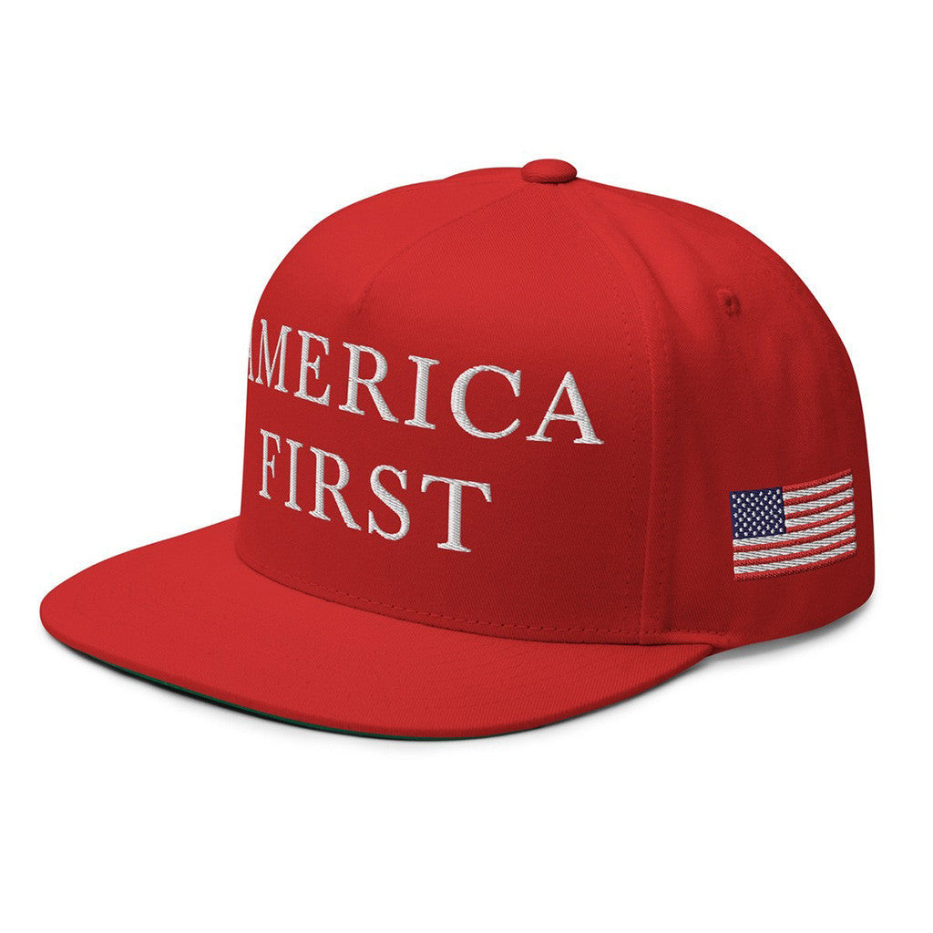 America First Hat Snapback Red Embroidered Patriotic Cap Gifts For Father - Lilybirchmarket
