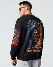 America Live It Love It Or Get The Hell Out Skull Sweatshirt Patriotic Gifts For Skull Lovers - Lilybirchmarket