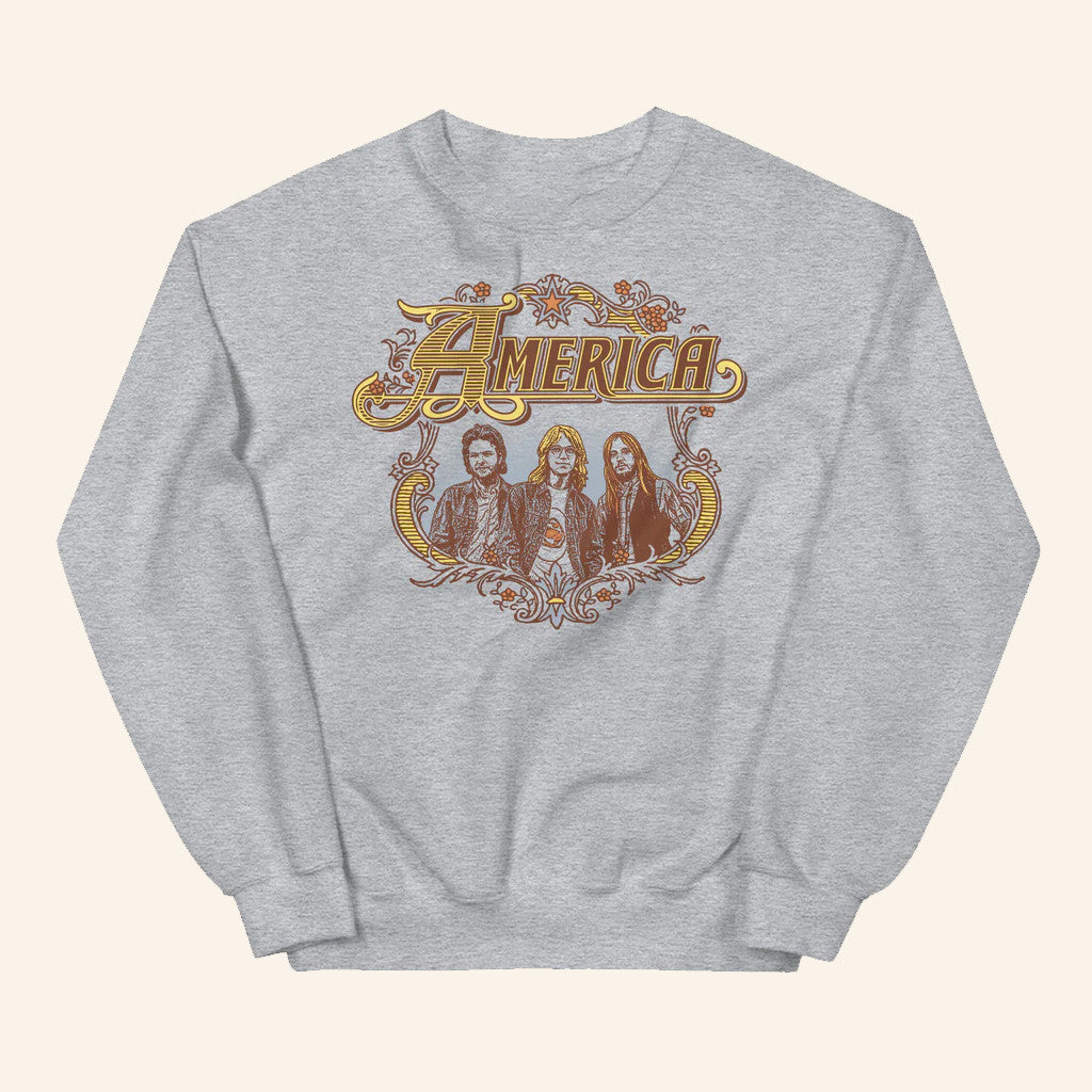 America Merch America Band Badge Logo Sweatshirt Birthday Gift For Husband - Lilybirchmarket