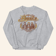 America Merch America Band Badge Logo Sweatshirt Birthday Gift For Husband - Lilybirchmarket