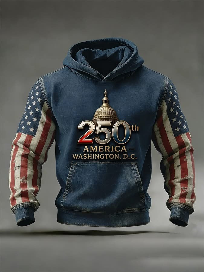 America Washington DC 250Th Anniversary Hoodie American Flag Apparel Patriotic Gifts For Him - Lilybirchmarket