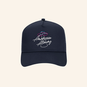American Alchemy Merch American Alchemy Trucker Navy Hat Gifts For Him - Lilybirchmarket