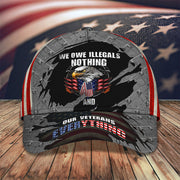 American Eagle Veteran Hat We Owe Illegals Nothing And Our Veteran Everything - Lilybirchmarket