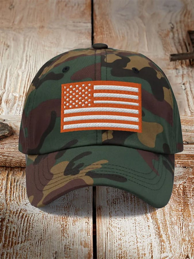 American Flag Camo Embroidered Hat USA Patriotic Hat Gifts For father - Lilybirchmarket