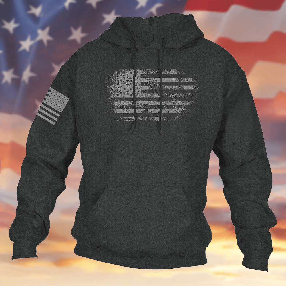 American Flag Vintage Hoodie Men's Patriotic Apparel 4th Of July Gifts Ideas - Lilybirchmarket