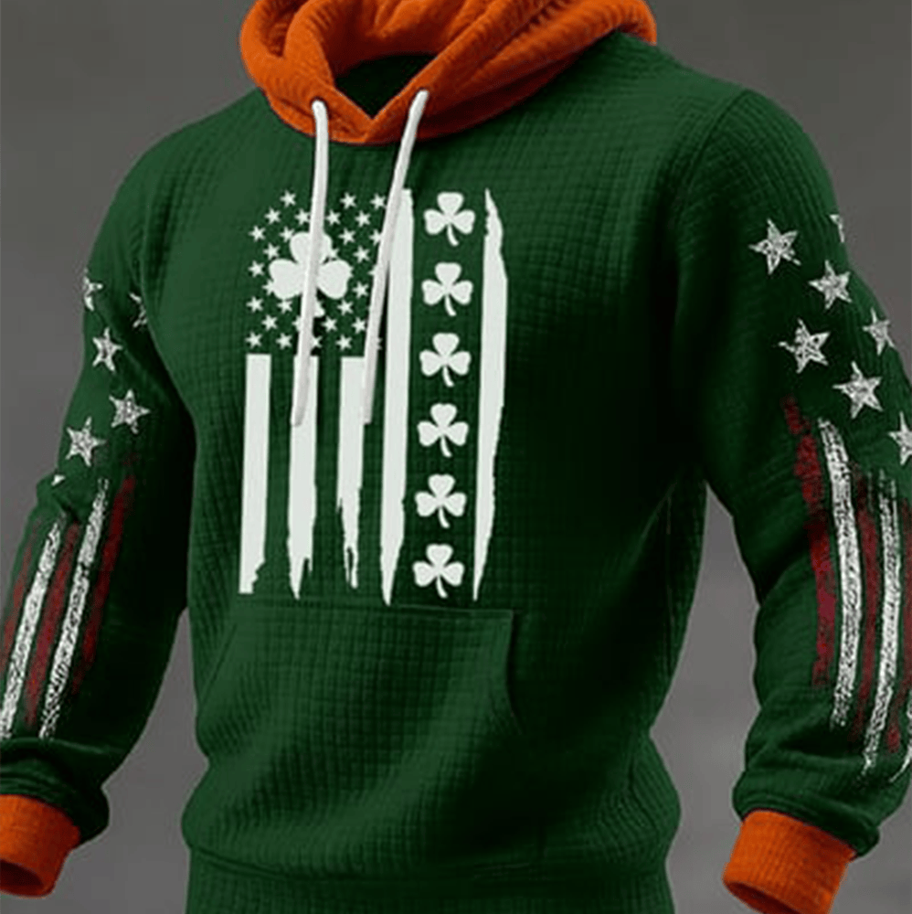 American Shamrock Flag Hoodie St Paddys Day Apparel St Patrick's Gift Ideas - Lilybirchmarket