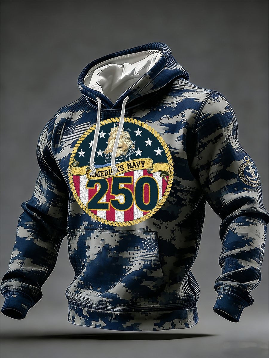 America's Navy 250Th Anniversary Camo Hoodie Military Clothing Gifts For Navy Veterans - Lilybirchmarket