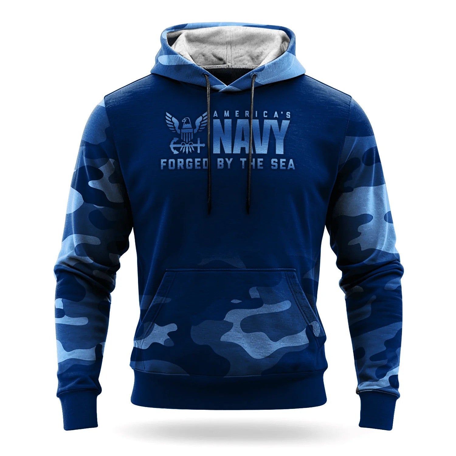 America's Navy Forged By The Sea Camo Hoodie USA Flag US Navy Merch Gifts Ideas For Sailor - Lilybirchmarket