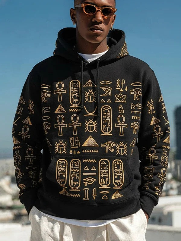 Ancient Egypt Ankh Hoodie Men Egyptian Symbol Art Print Casual Best Gift For Men - Lilybirchmarket