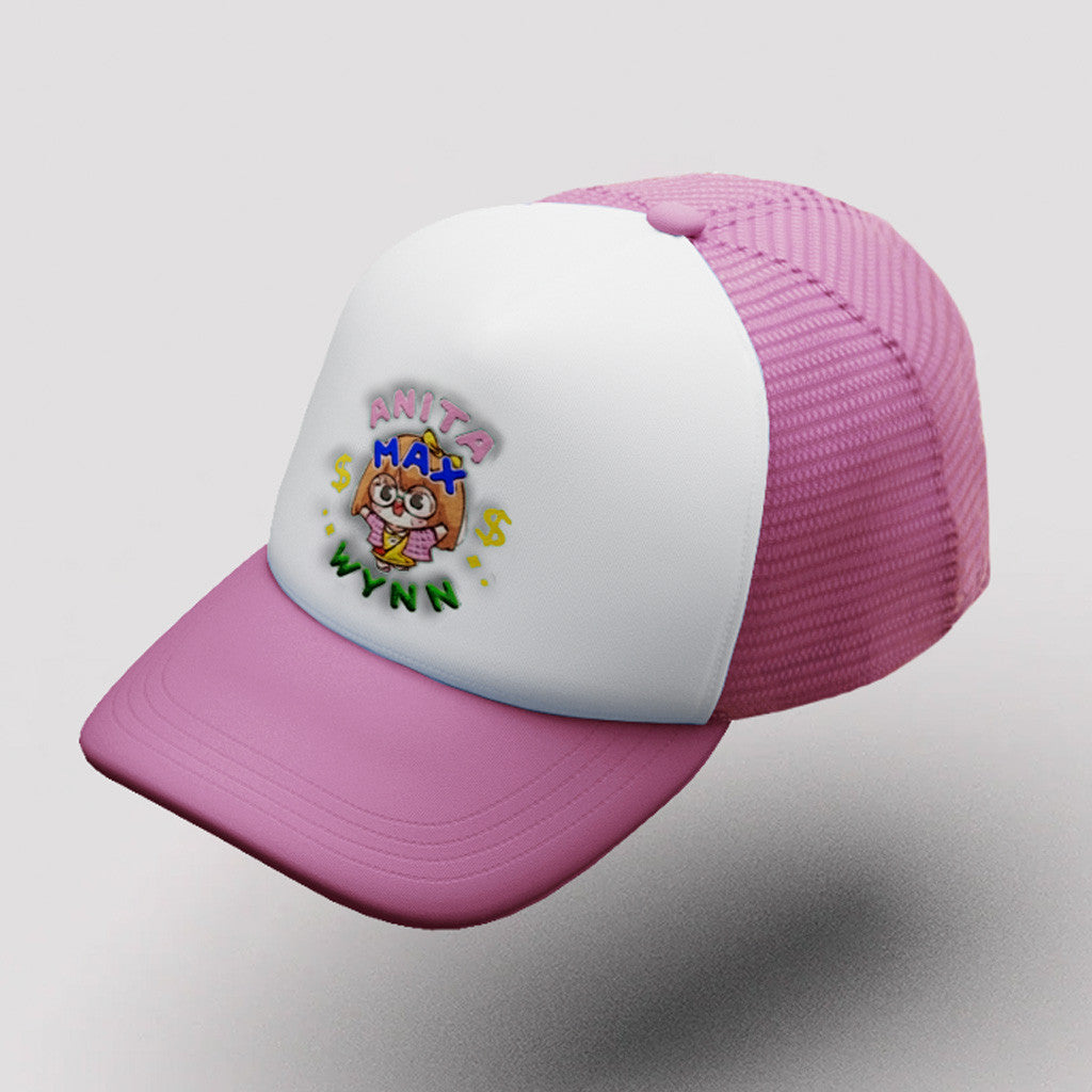 Anita Max Wynn Hat Drake Merch Embroidered White And Pink Trucker Hat Gifts For Besties - Lilybirchmarket