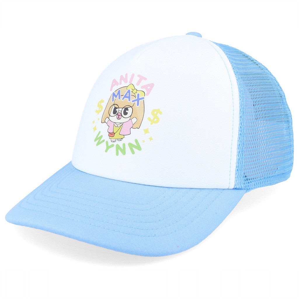Anita Max Wynn Hat Drake Merch White And Light Blue Trucker Hat Cute Gifts For Friends - Lilybirchmarket