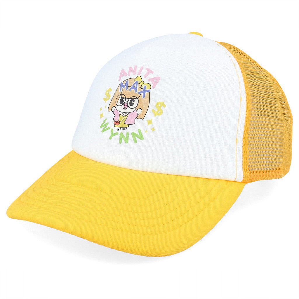 Anita Max Wynn Hat Drake Merch Yellow And White Trucker Hat Cute Gifts For Wife - Lilybirchmarket
