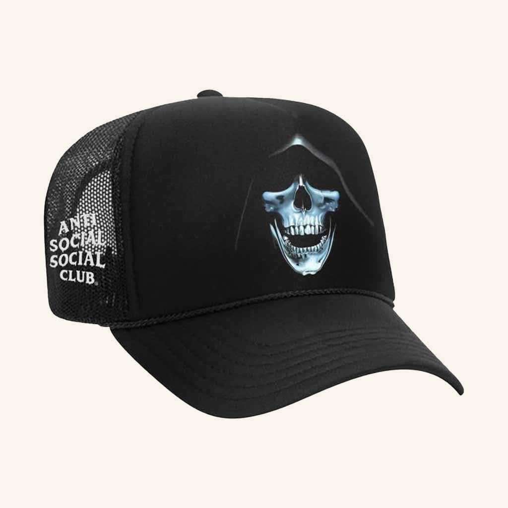 Anti Social Social Club Merch ASSC Reaper Trucker Hat Halloween Gift For Brother - Lilybirchmarket