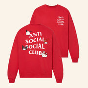 Anti Social Social Club Merch ASSC X Hello Kitty HK And Friends Bow Sweatshirt Red - Lilybirchmarket