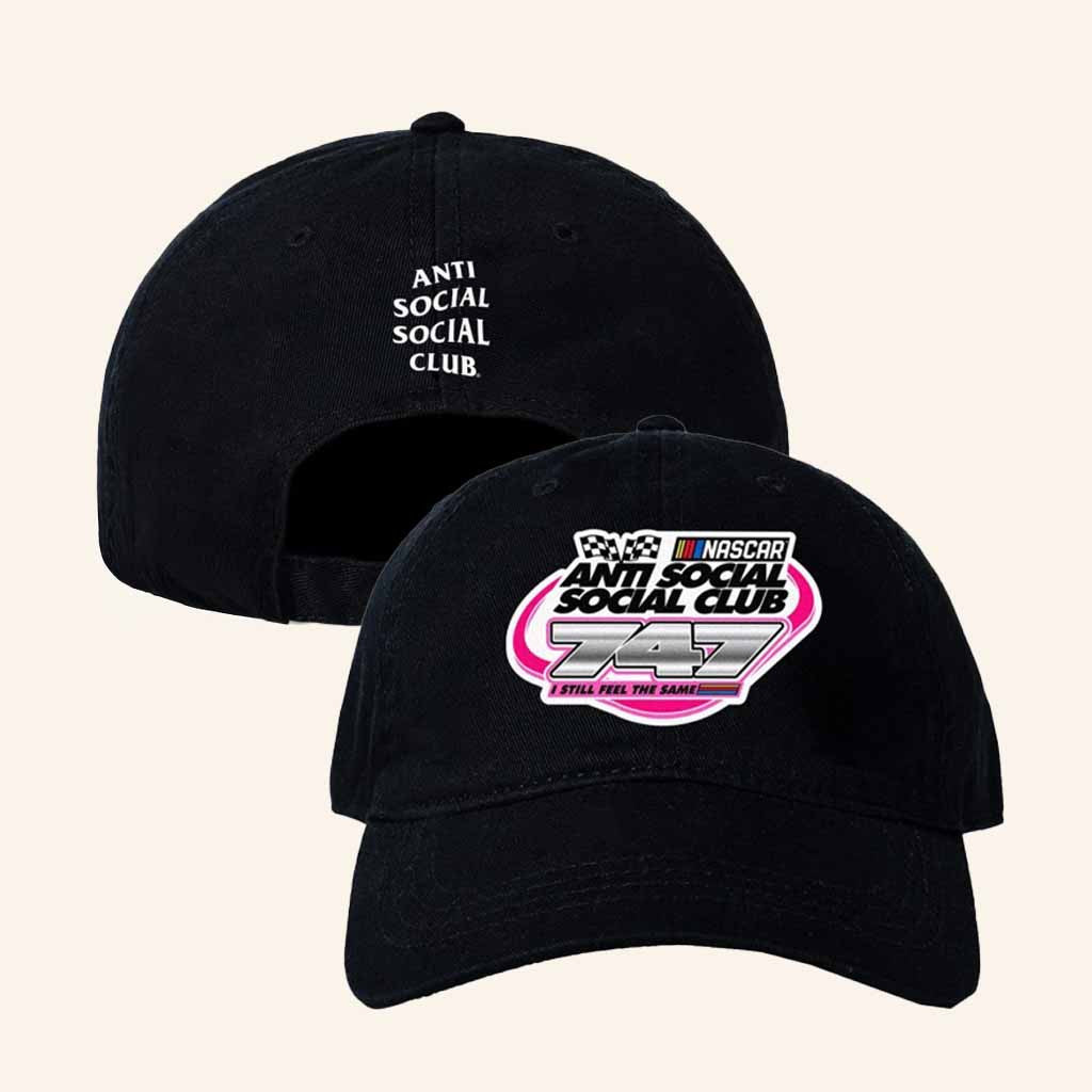 Anti Social Social Club Merch ASSC X Nascar 747 Hat Gift Ideas For Husband - Lilybirchmarket