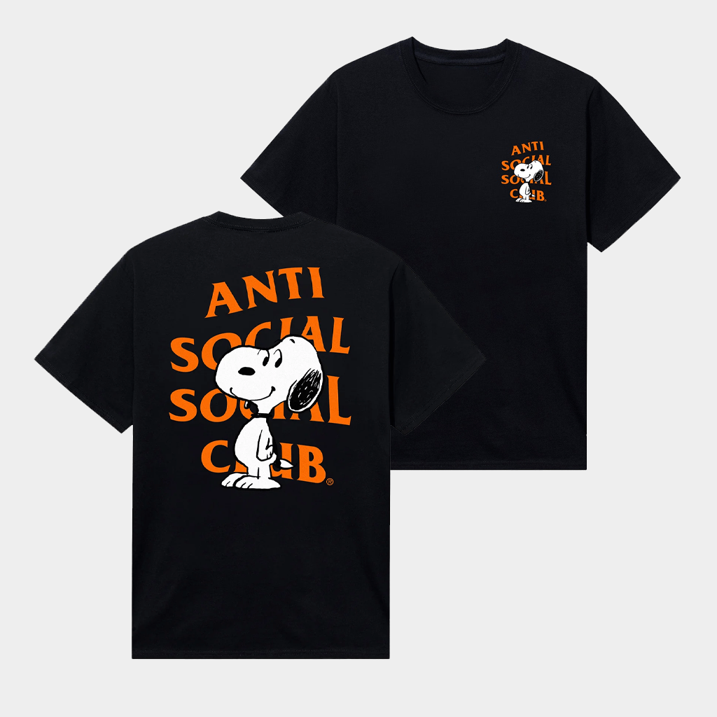 Anti Social Social Club Merch ASSC X Peanuts Logo T-Shirt Present For Husband - Lily Birch Market