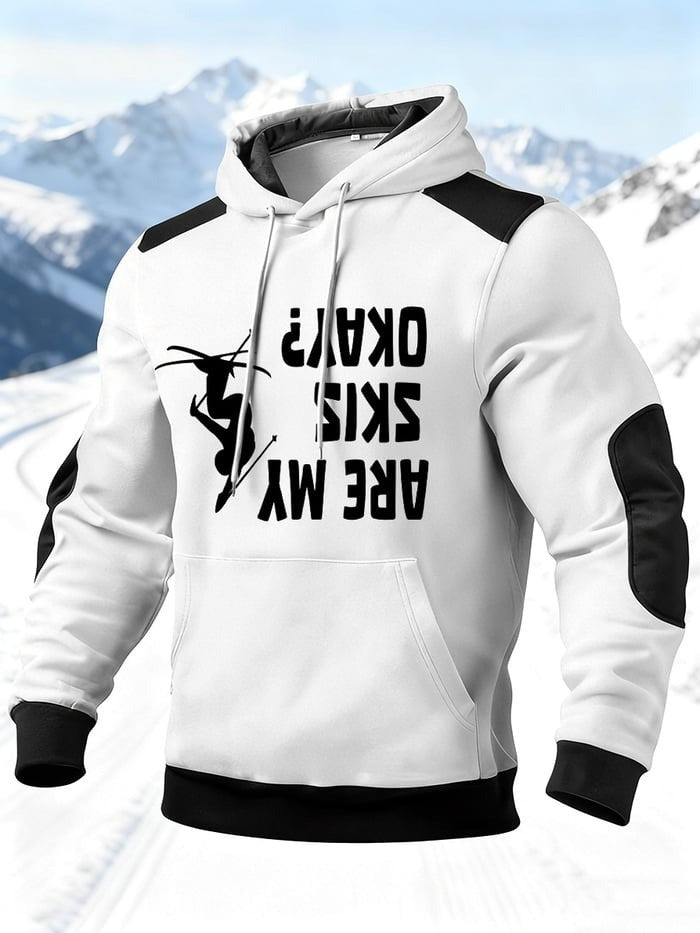 Are My Skis Ok Hoodie Winter Sports Hooded Sweatshirt Best Gifts For Skiing Lovers For Men - Lilybirchmarket