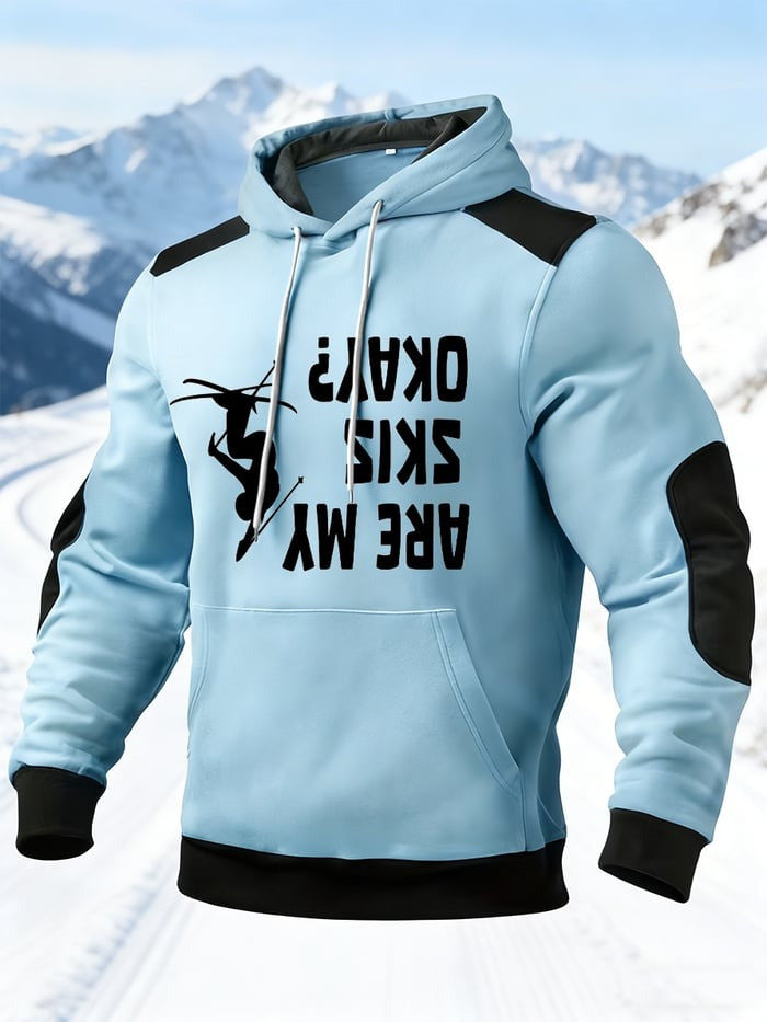 Are My Skis Ok Hoodie Winter Sports Hooded Sweatshirt Skier Gifts For Men - Lilybirchmarket