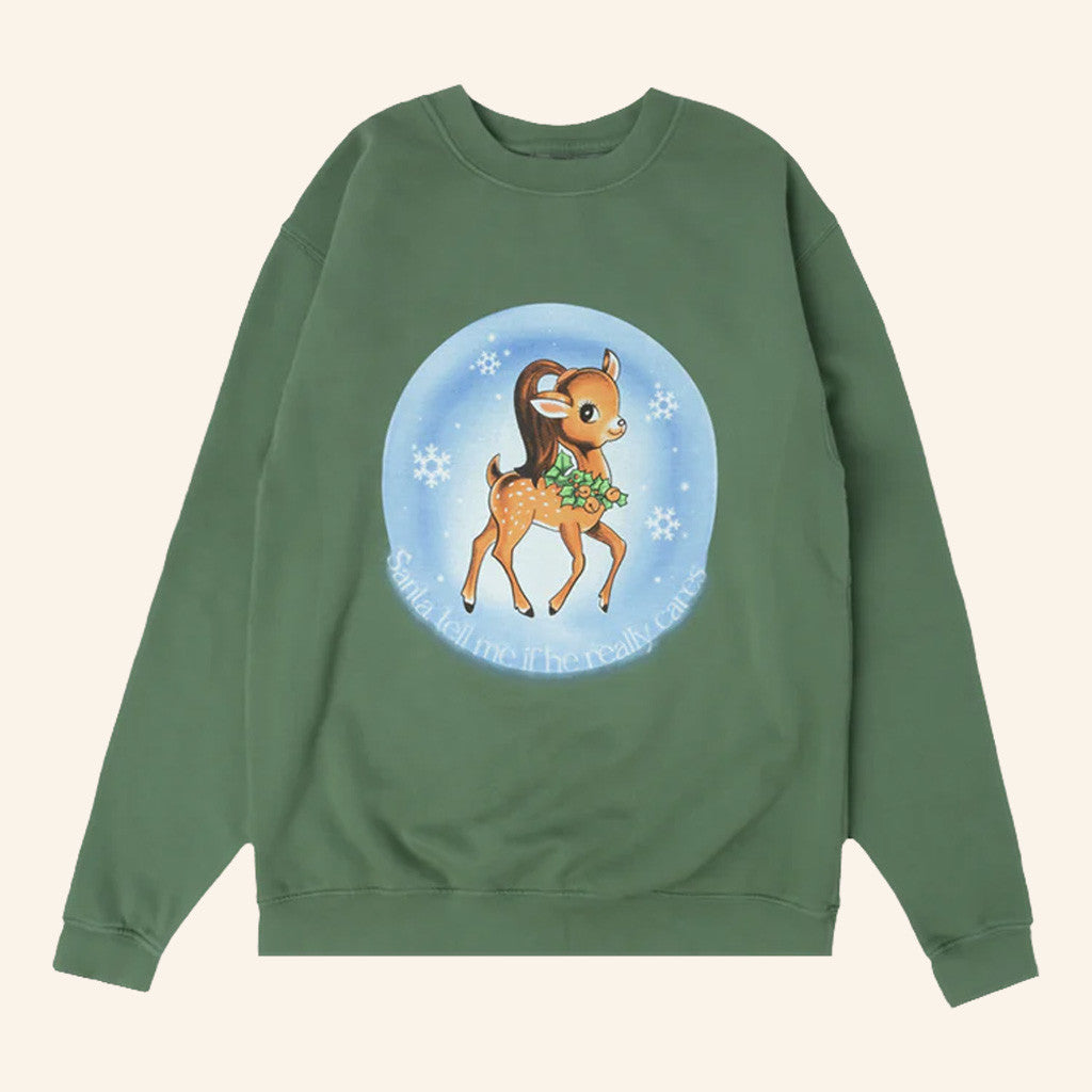 Ariana Grande Merch Santa Tell Me If He Really Cares Sweatshirt Christmas Gifts For Besties - Lilybirchmarket