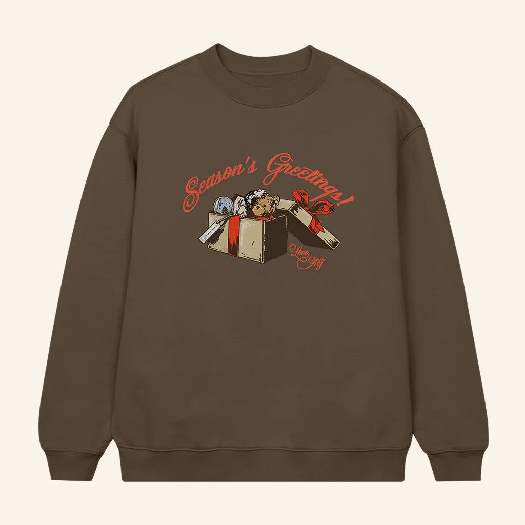 Ariana Grande Merch Seasons Greetings Crewneck Sweatshirt Presents For Music Lovers - Lilybirchmarket