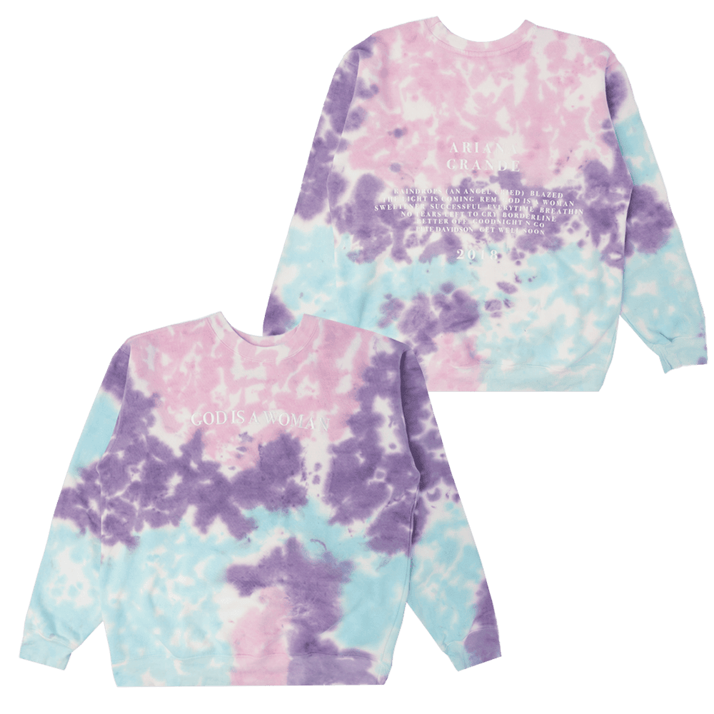 Ariana Merch Ariana God Is A Woman Tie Dye Sweatshirt Music Lovers Gifts For Fans - Lilybirchmarket